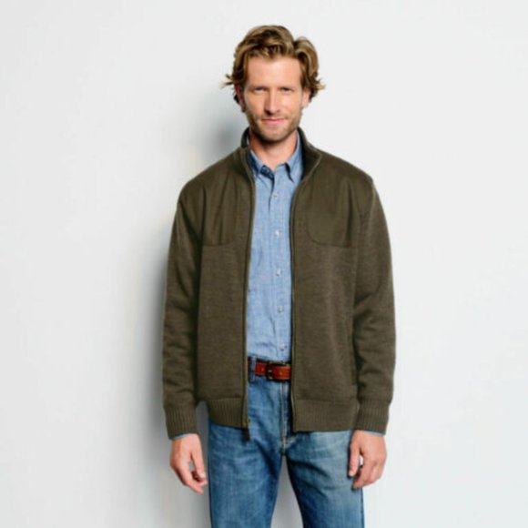Orvis Ultimate Foul Weather Full Zip Up Wool Sweater Lined Green Men's XL H12161 - Picture 2 of 12